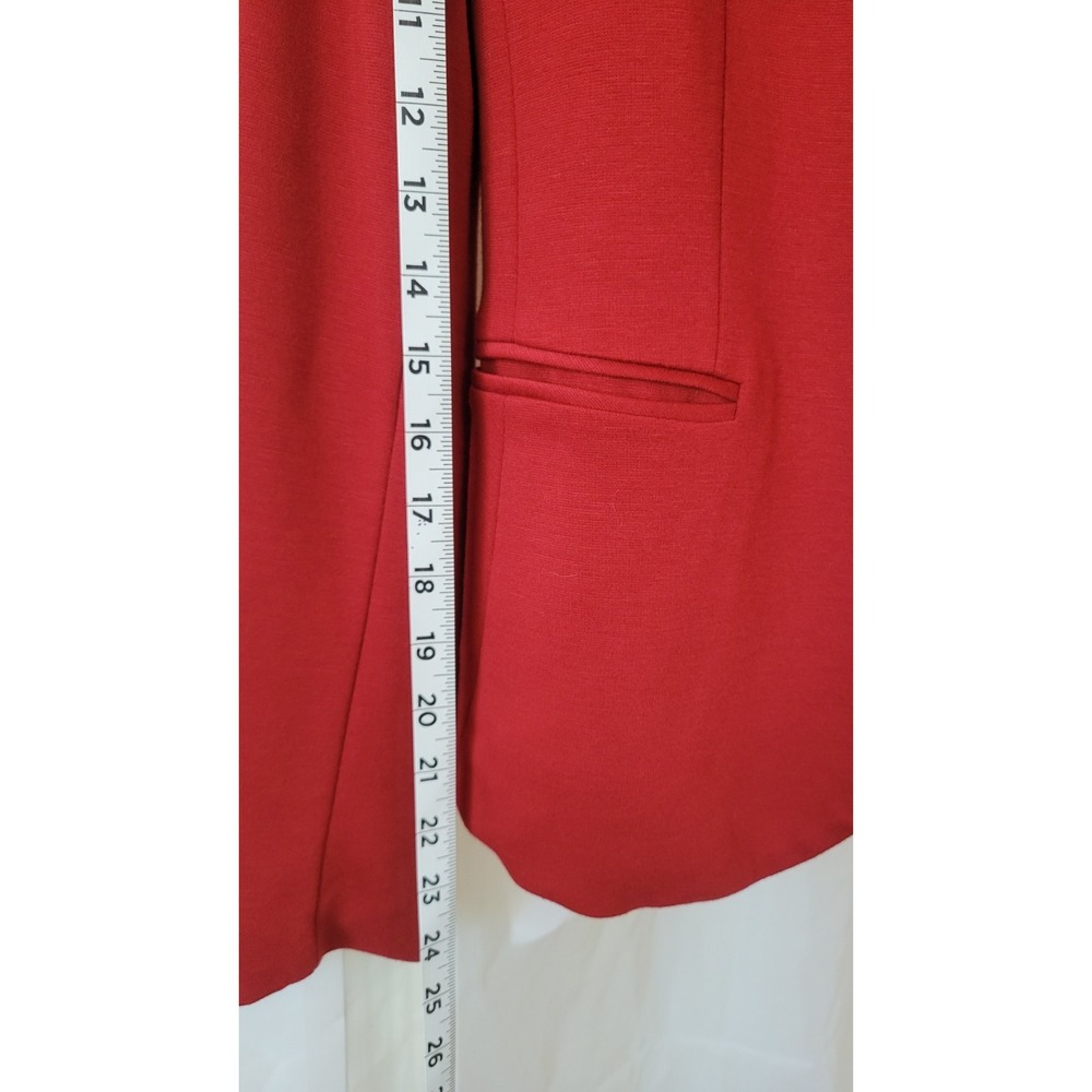 Forever 21 Red Mid-Length Blazer Suit XS Women Single Button Collared Lined - Picture 8 of 8